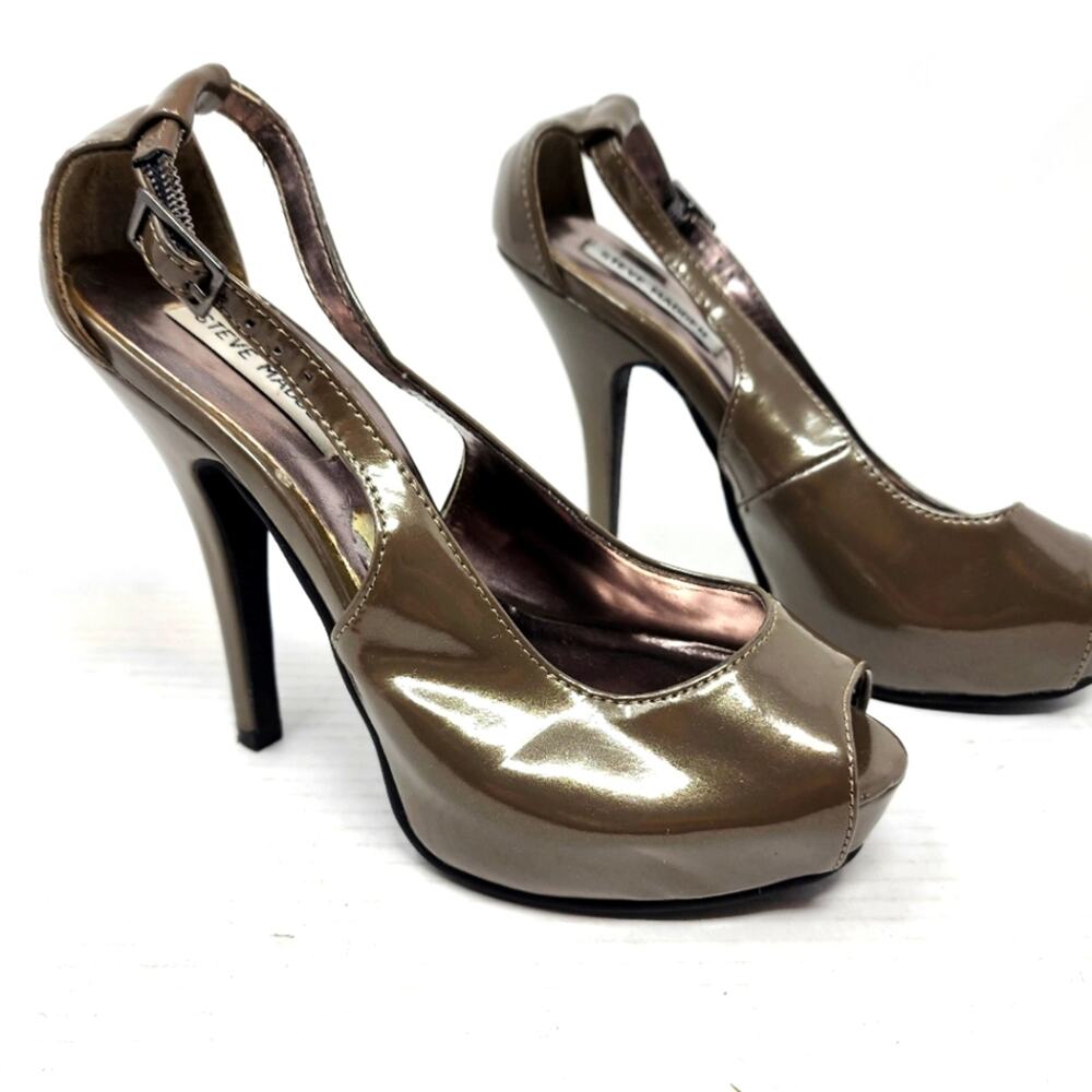 Steve Madden Peep Toe Platform Heels Taupe Comfortable Gifts Women's Size‎ 7